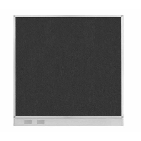 VERSARE Hush Panel Configurable Cubicle Partition 6' x 6' Black Fabric w/ Cable Channel 1856331